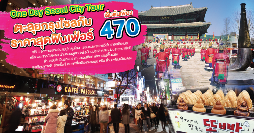 ONE DAY SEOUL CITY TOUR 470.-